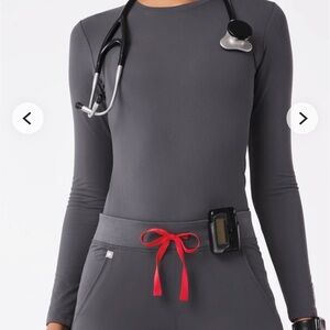 Figs Charcoal Long Sleeve Under Scrub